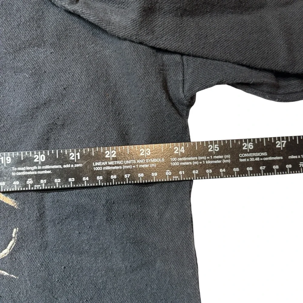 Vintage‎ Mens  Black  Wildlife Wolves Nature Rugby Sweater